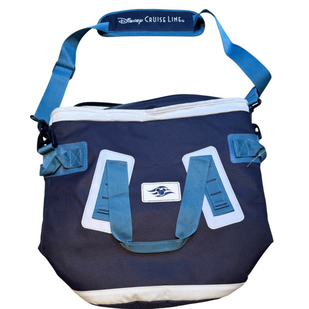 Disney Cruise Line Insulated Cooler Bag Navy Blue White Nautical Shoulder Strap‎